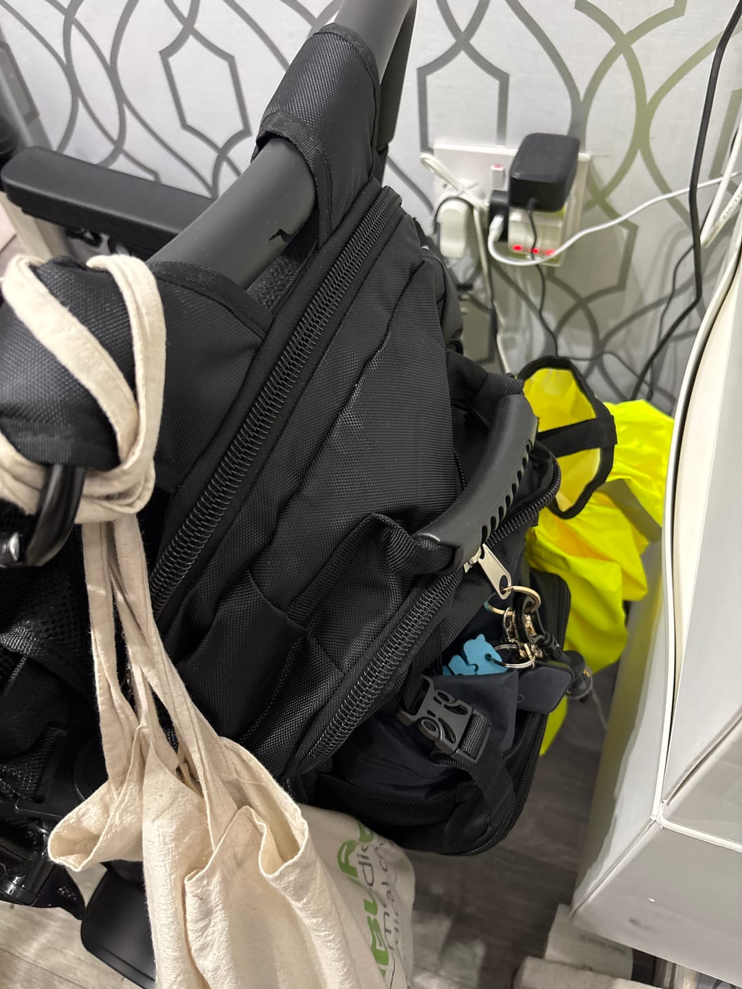 Customer photo review of Etech Mobility Wheelchair Backpack – Lightweight, Durable Storage Bag for Electric & Manual Wheelchairs