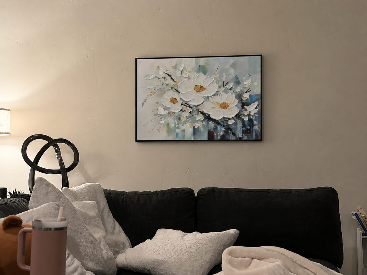 Customer photo review of Abstract Flower And Tree Textured Canvas Art #MF062