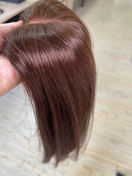 Customer photo review of Natural Invisible Straight Hair Topper – Seamless Crown Volume for Thinning Hair