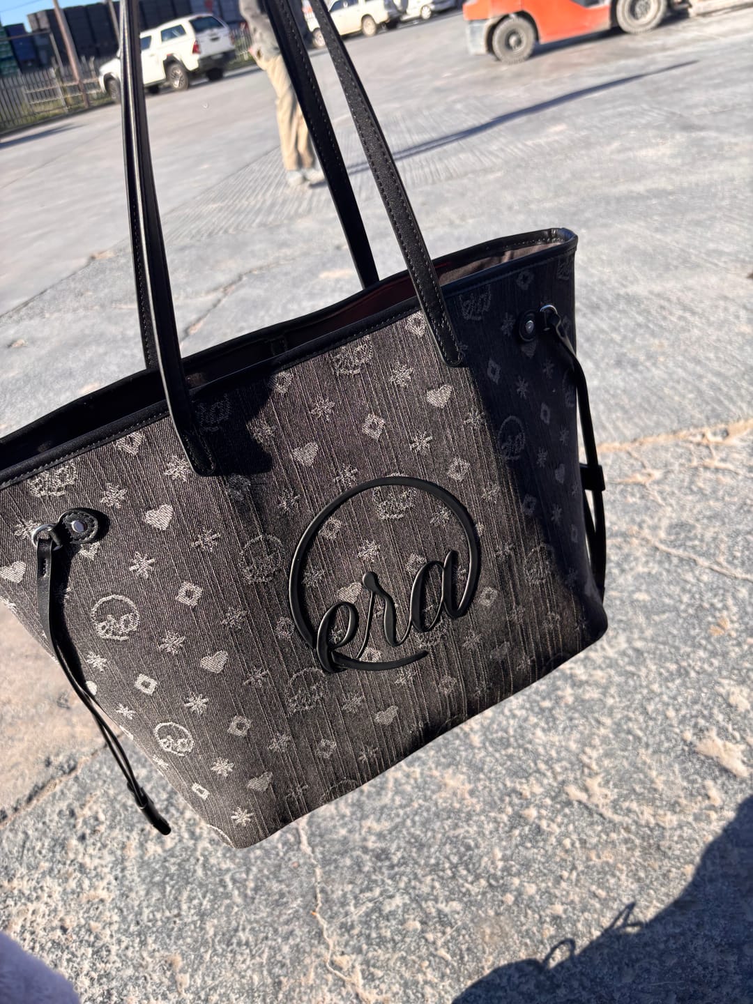 Customer photo review of Midnight Muse Denim Tote