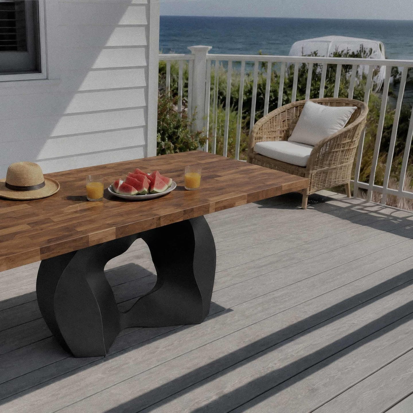 Customer photo review of Dining Table with Rocky Metal Table Base for Rectangular Top - 503