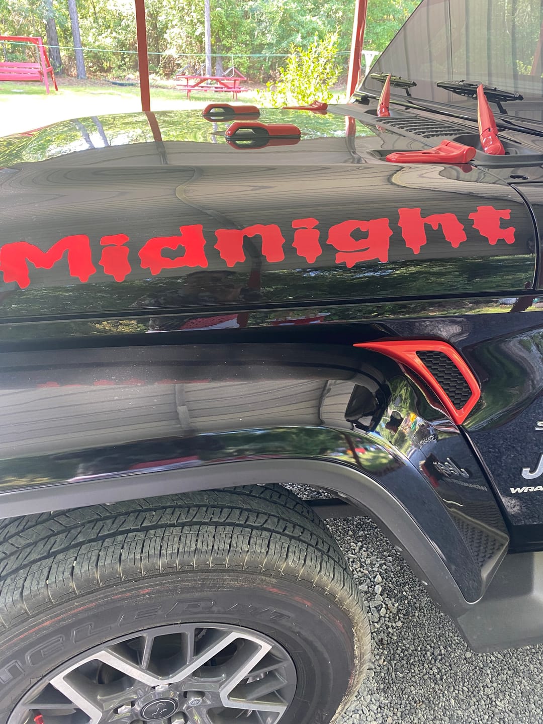 Customer photo review of Topographic Window Graphic for Wrangler Hard Top | Set of 2