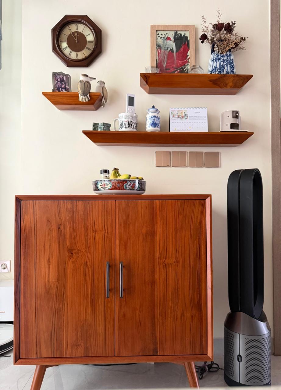 Customer photo review of Minimalist Solid Teak Buffet with 2 Doors
