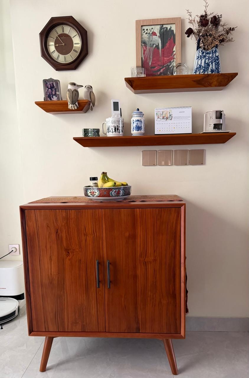 Customer photo review of Minimalist Solid Teak Buffet with 2 Doors
