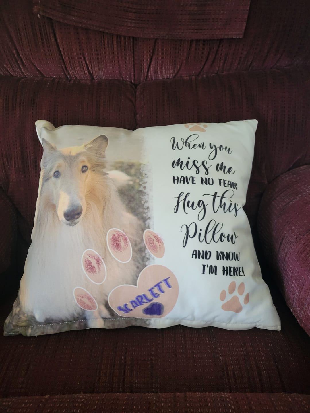 Customer photo review of When you miss me - Personalized Pillow