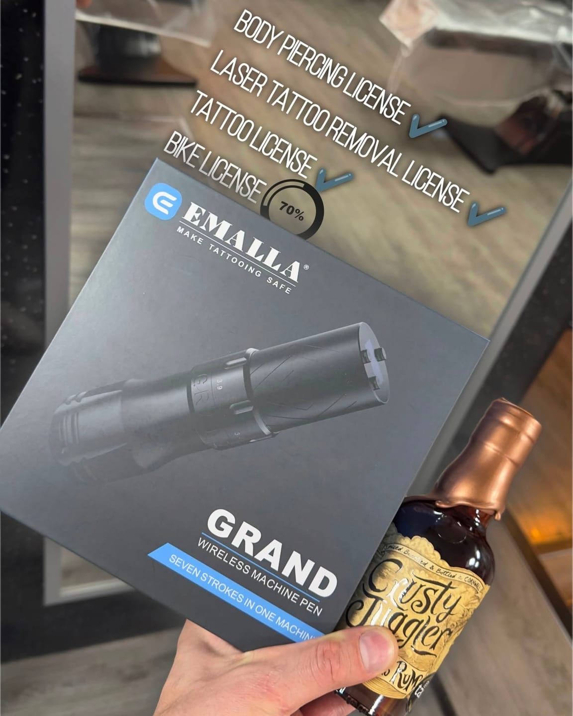 Customer photo review of EMALLA Grand G3 Wireless Tattoo Machine | 7 Adjustable Stroke