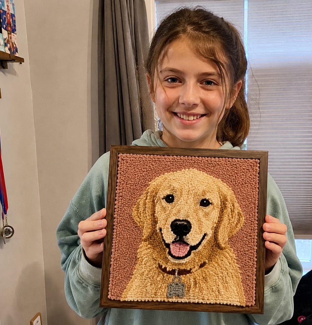 Customer photo review of Custom Punch Needle Kit - Turn Your Photo into a Handmade Keepsake