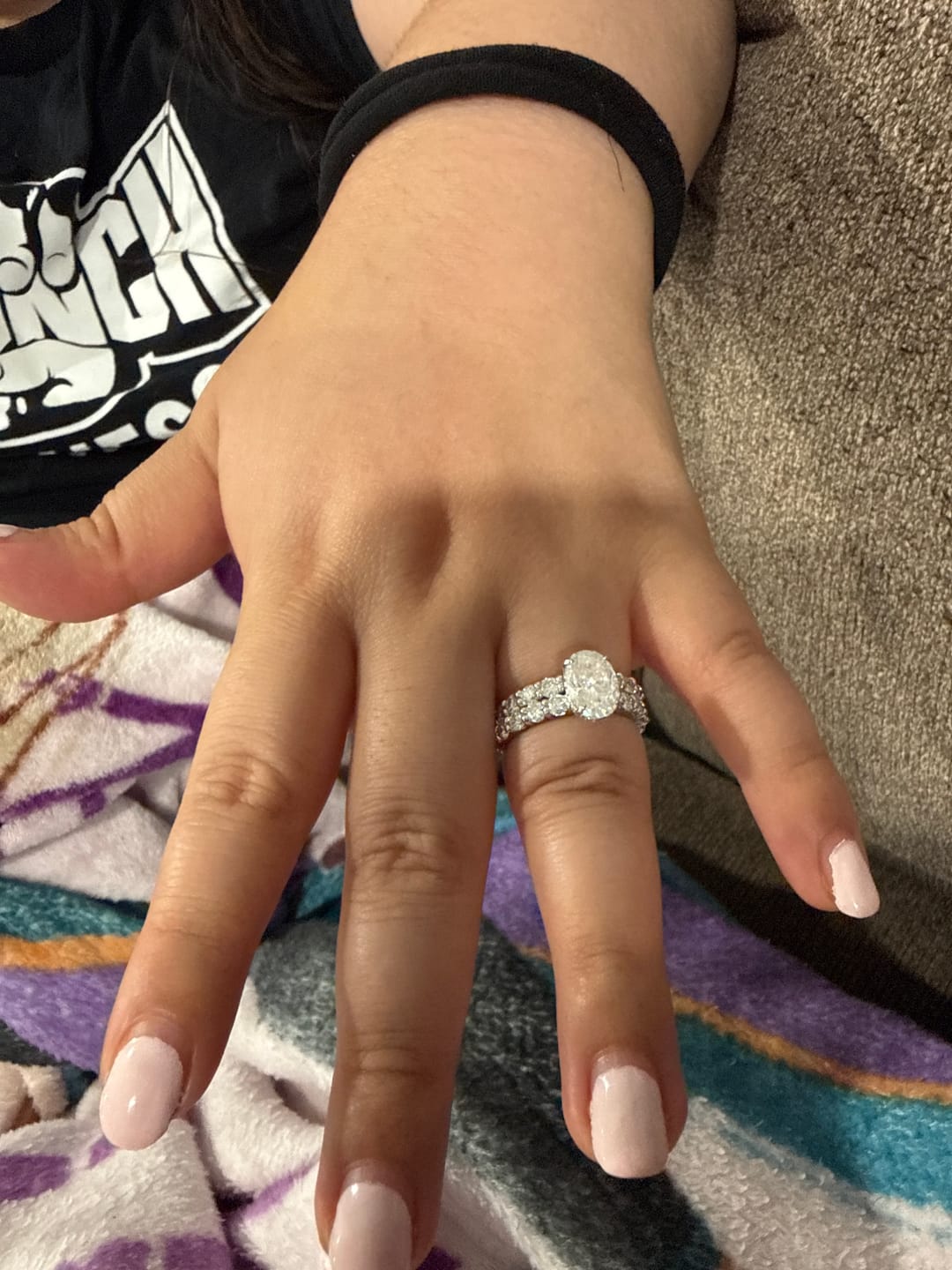 Customer photo review of S925 Moissanite 3.0Ct Oval Cut White Gold Wedding Ring Set For Women