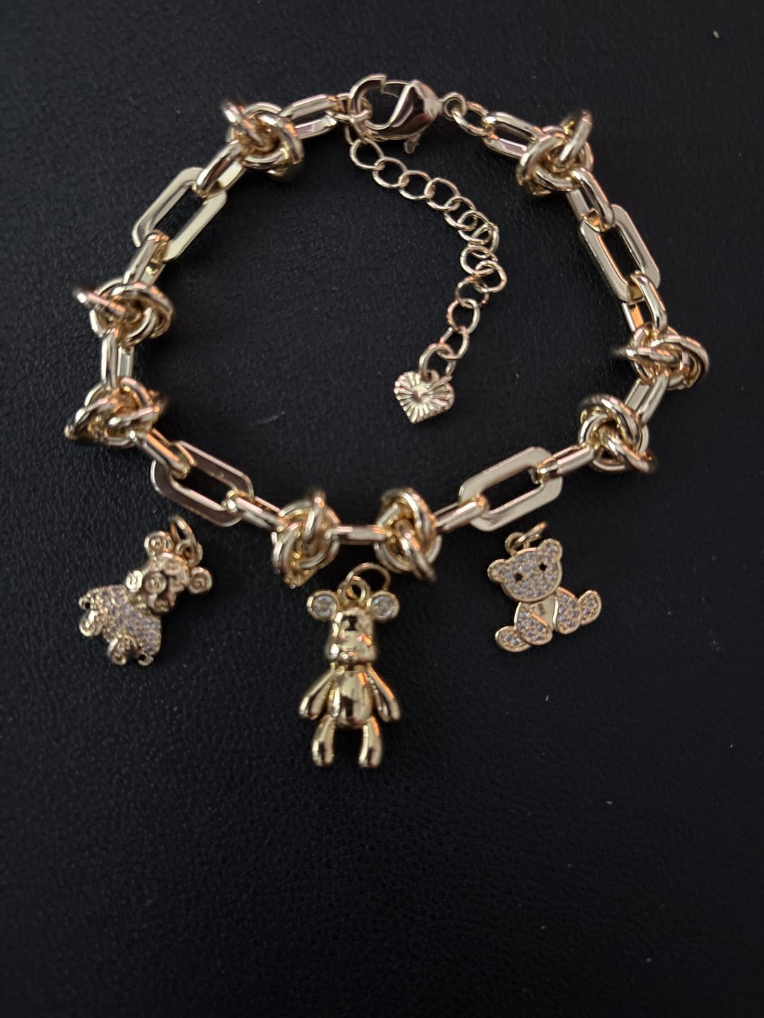 Customer photo review of Chonky Square Knot Link Bracelet Bundle - (Chain + 4 Charms) TT LIVE