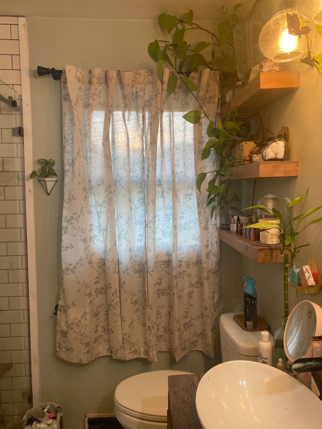Customer photo review of Vine Blossom Linen Blend Curtains