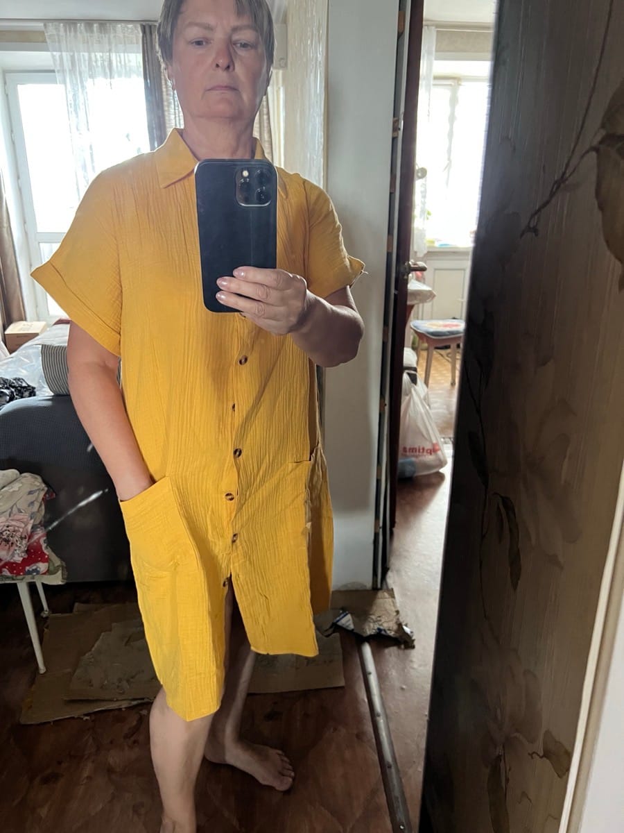 Customer photo review of Robe Chemise Fluide à Boutons