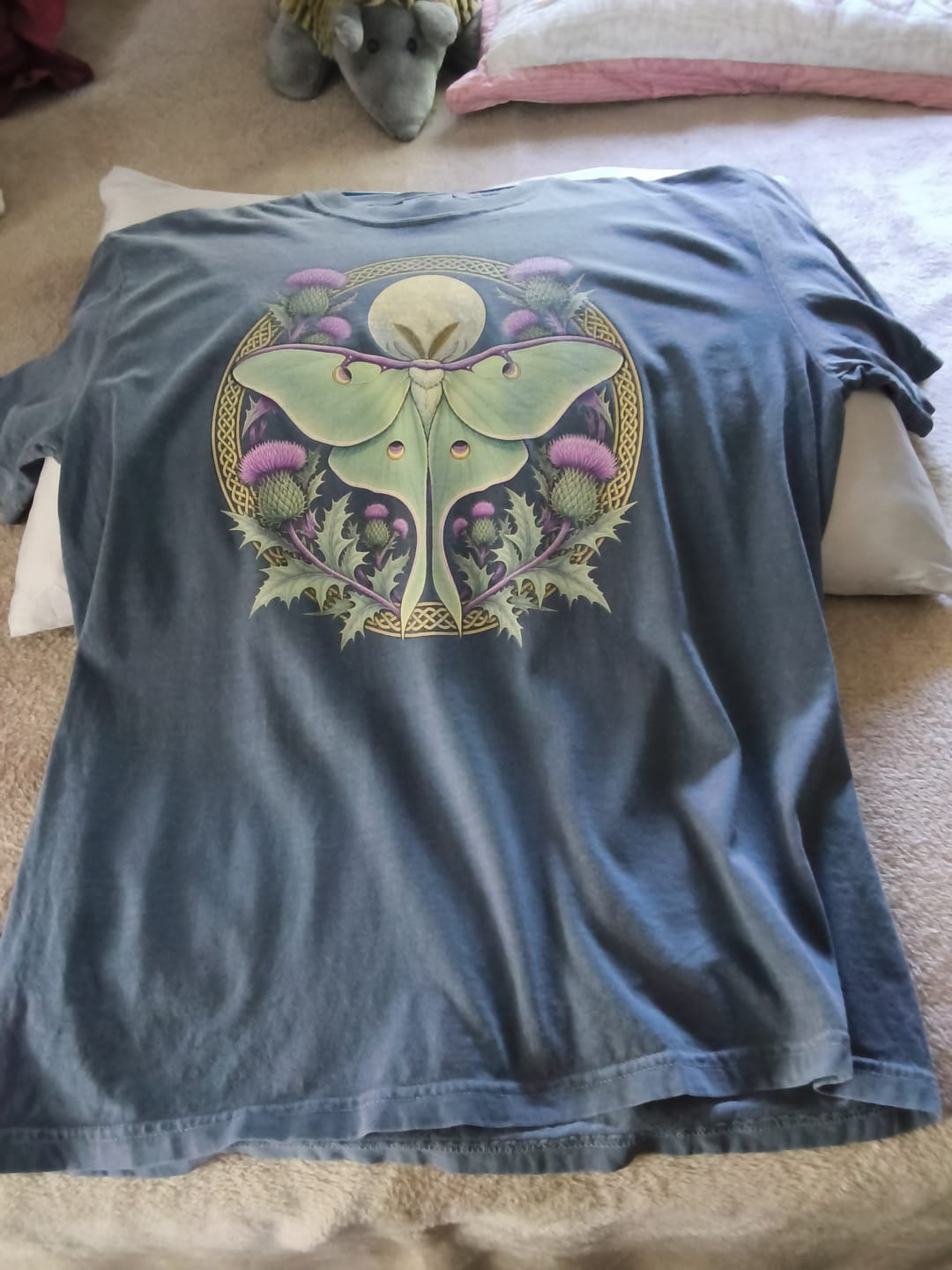 Customer photo review of Thistle Luna Moth T-Shirt