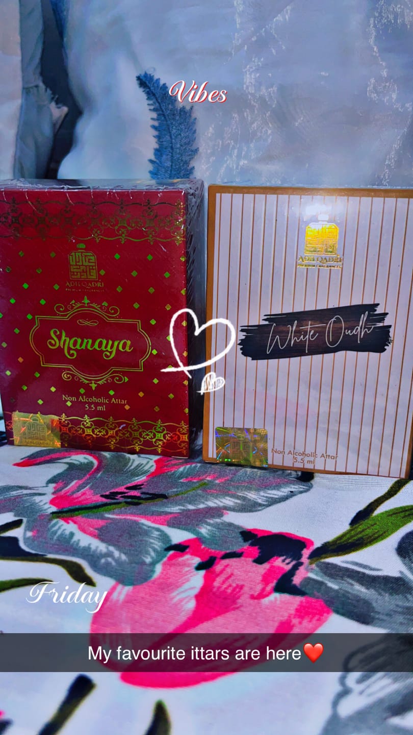 Customer photo review of 2 Pcs Attar Set Shanaya And White Oudh 5.5 Ml Each