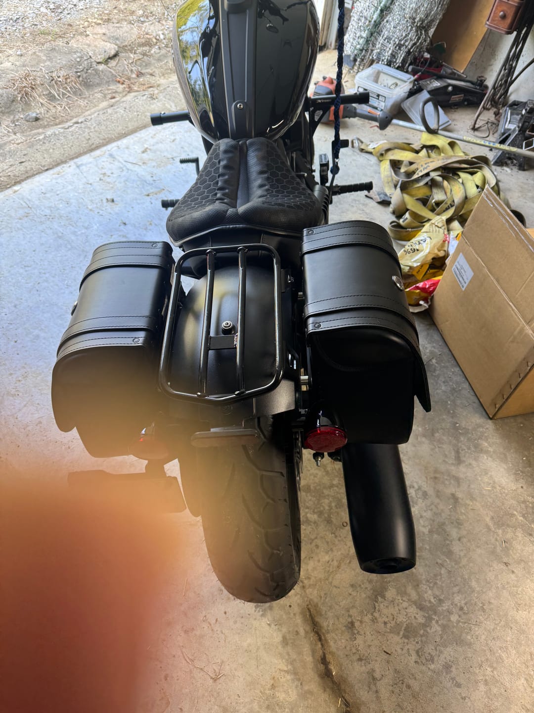 Customer photo review of 25L - SpiritBlade Medium 2025+ Indian Scout Sixty Bobber Leather Motorcycle Saddlebags