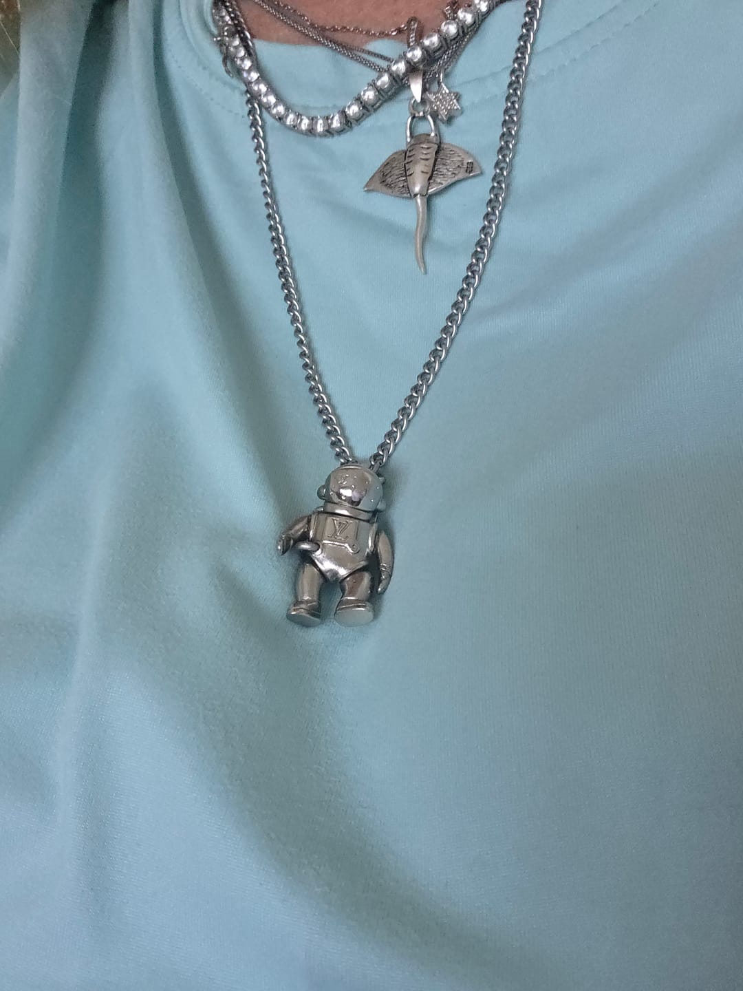 Customer photo review of GALAXY ASTRONAUT NECKLACE