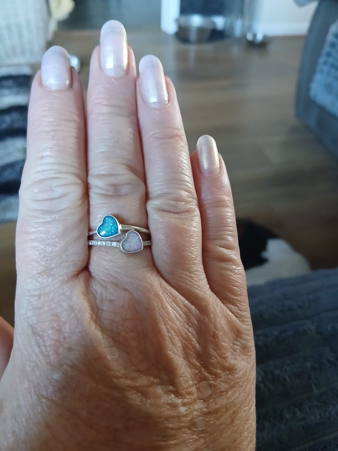 Customer photo review of Double heart ring