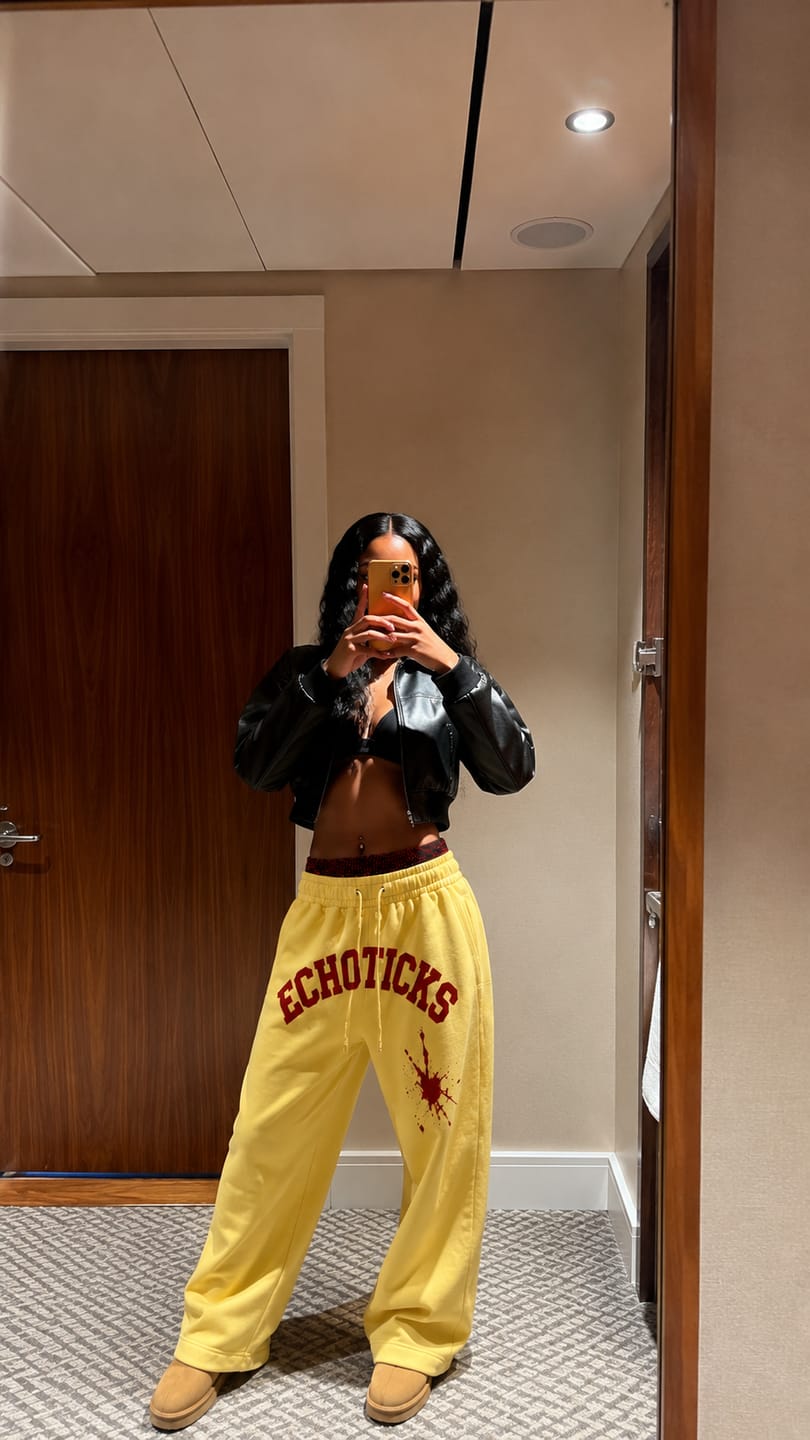 Customer photo review of ECHOTICKS Studded Distressed Streetwear Shorts
