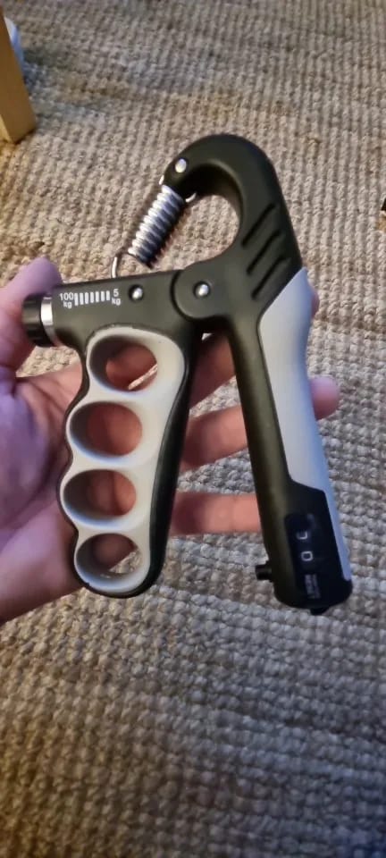 Customer photo review of SteelFlex™ Adjustable Grip Trainer – 11–220 lbs Hand Strength Builder