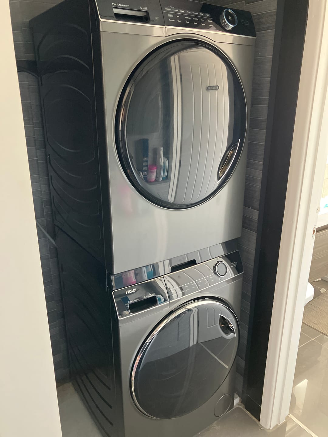 Customer photo review of Haier Premium Universal Stacking Kit