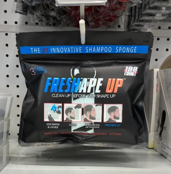 Customer photo review of Freshape Up 100 Packs – Barber Shampoo Infused Sponges for Hairline Cleaning (No Rinse)