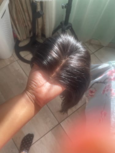 Customer photo review of Vietnamese Super Double Drawn Bone Straight Natural Black Closure