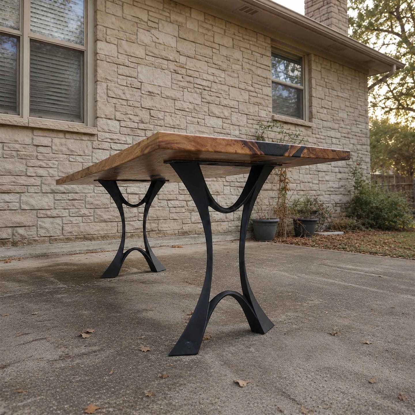 Customer photo review of Dining Table with Butcher Block Wood Top for Dining Room - 405 Joxie
