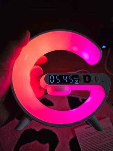 Customer photo review of Wireless Charging Station, Alarm Clock & Speaker