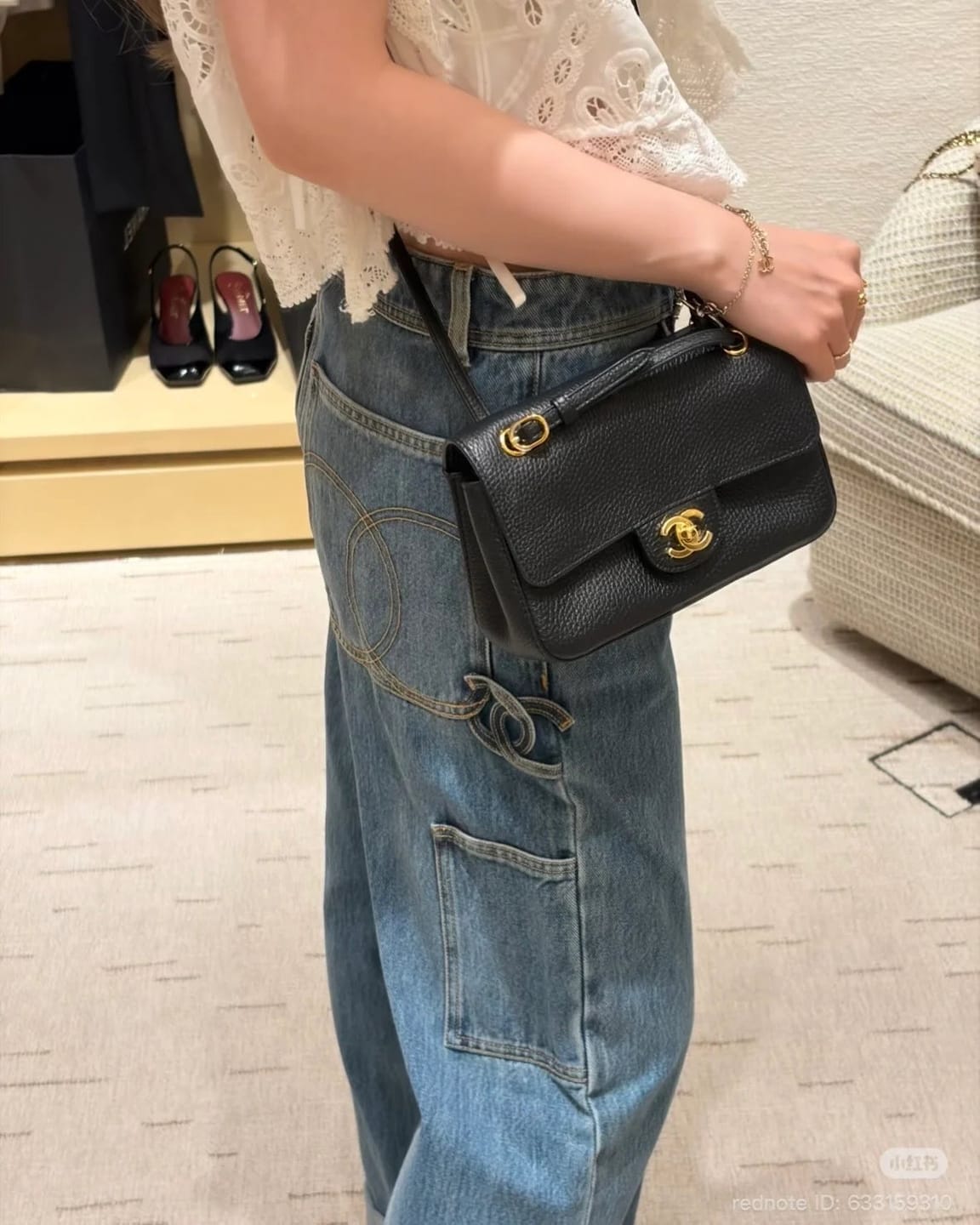 Customer photo review of Chanel 2026 Mini Flap Bag 20cm Denim And Grained Calfskin