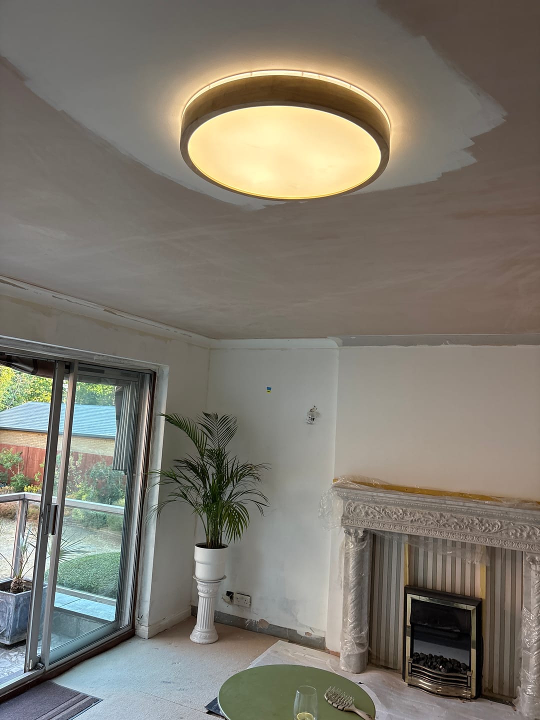 Customer photo review of Scandinavian Dimmable Wood LED Flush Mount Light