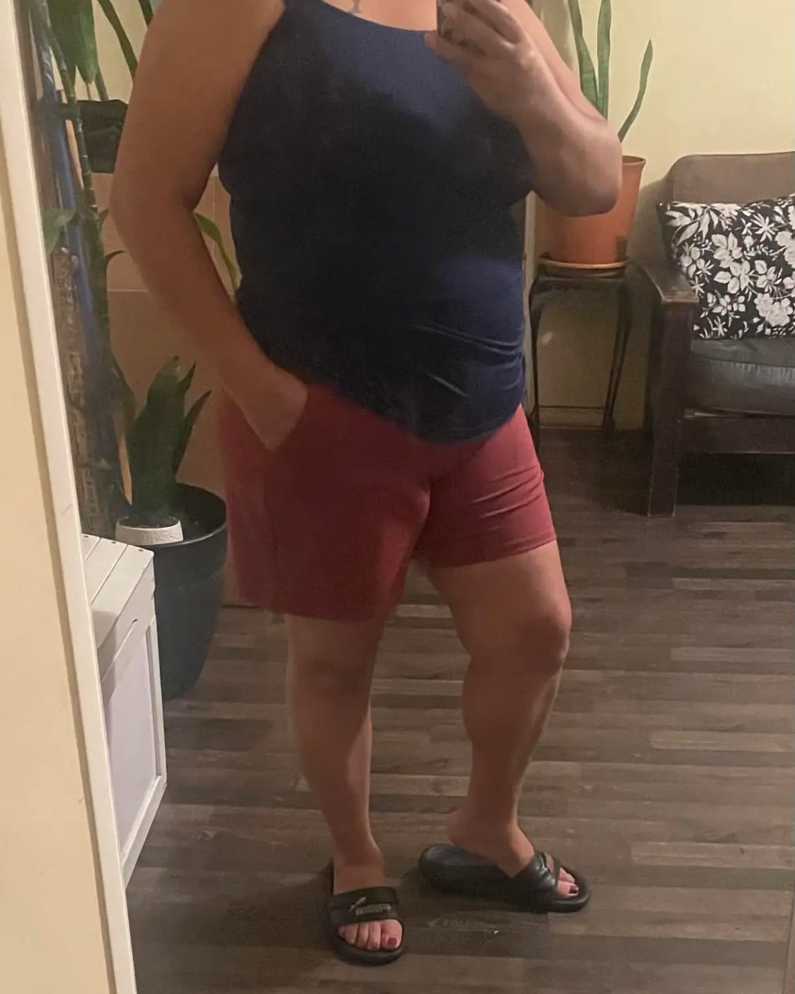 Customer photo review of Women's High-Waisted Athletic Bermuda Shorts with Pockets – Running, Yoga, Summer Casual Activewear
