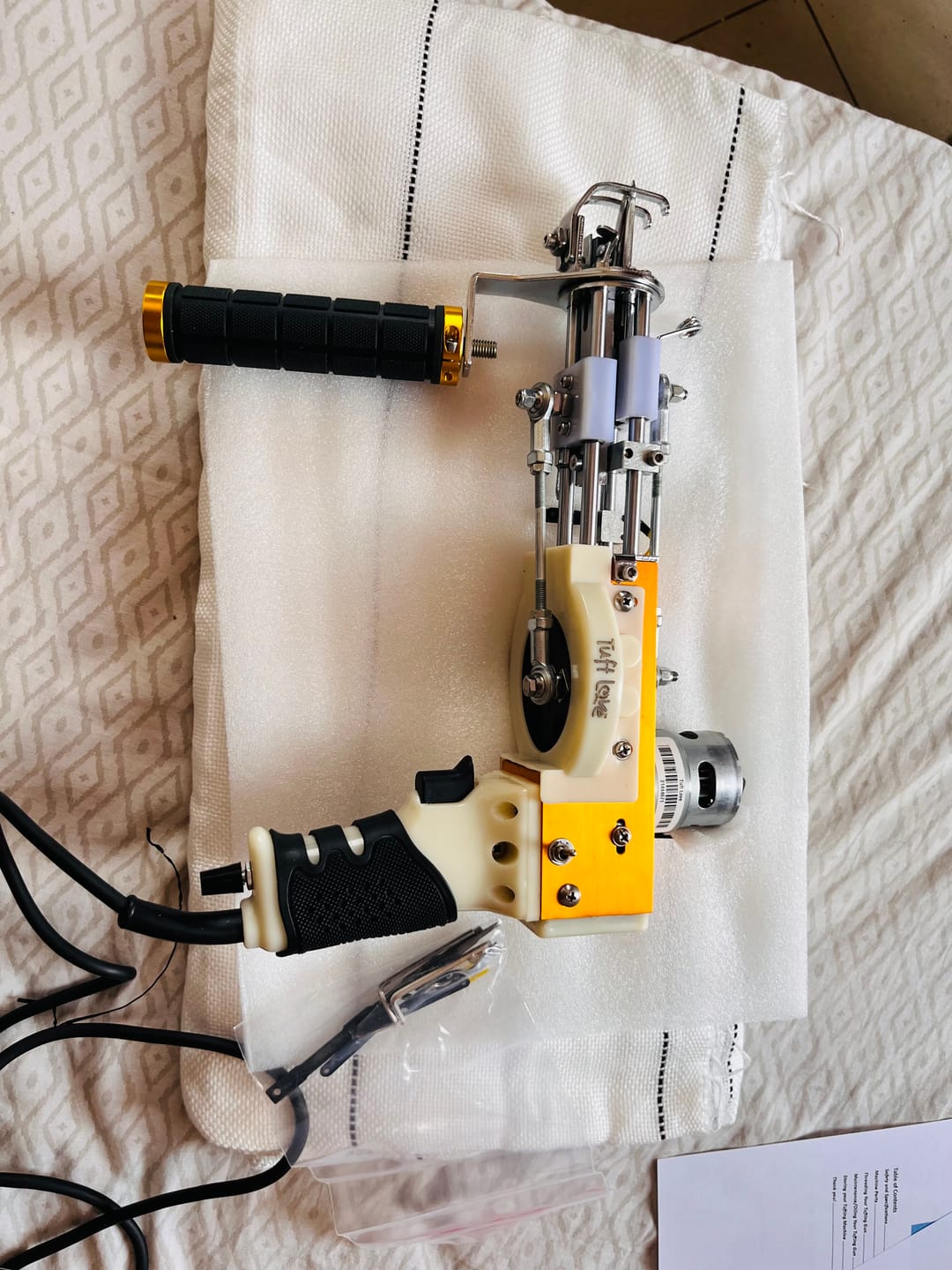 Customer photo review of The Spider — Cut & Loop Pile Tufting Machine + Fabric