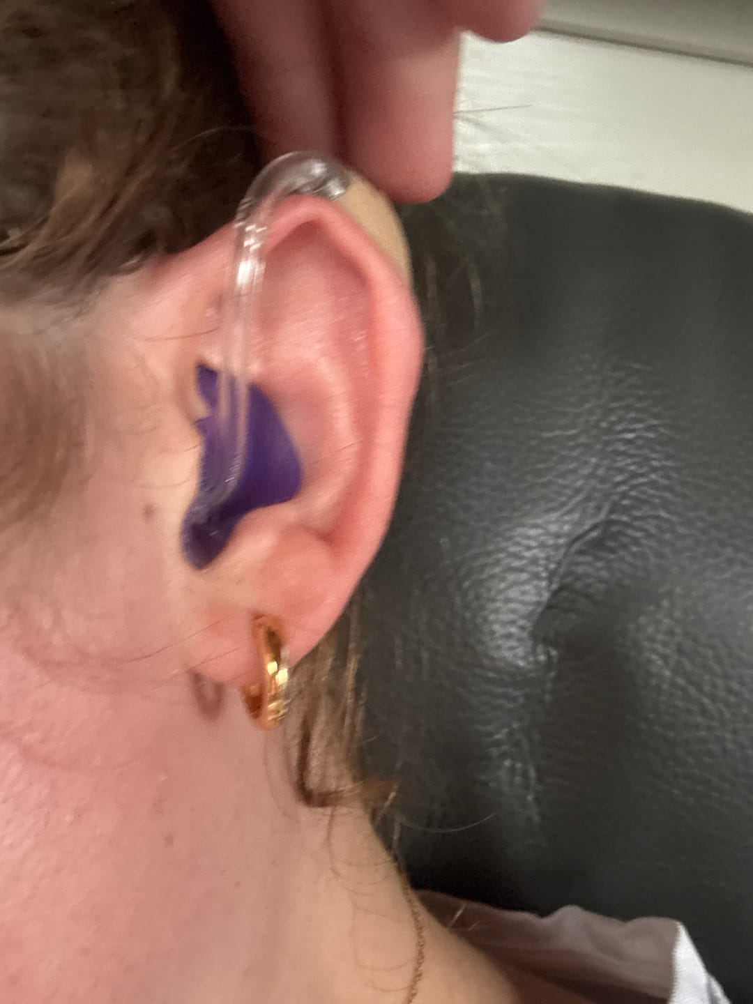 Customer photo review of Small Bold Hoops in Gold