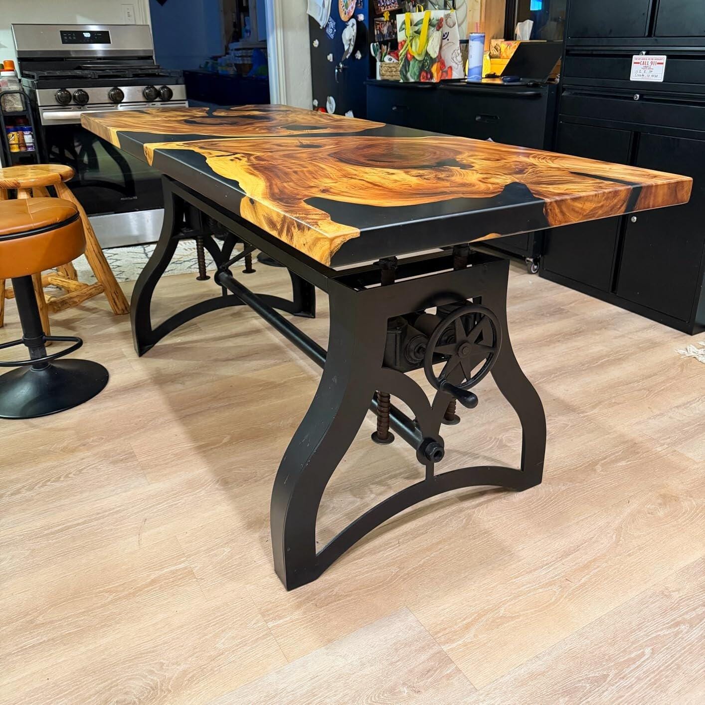 Customer photo review of Rectangle Epoxy Table Top for Modern Dining Spaces
