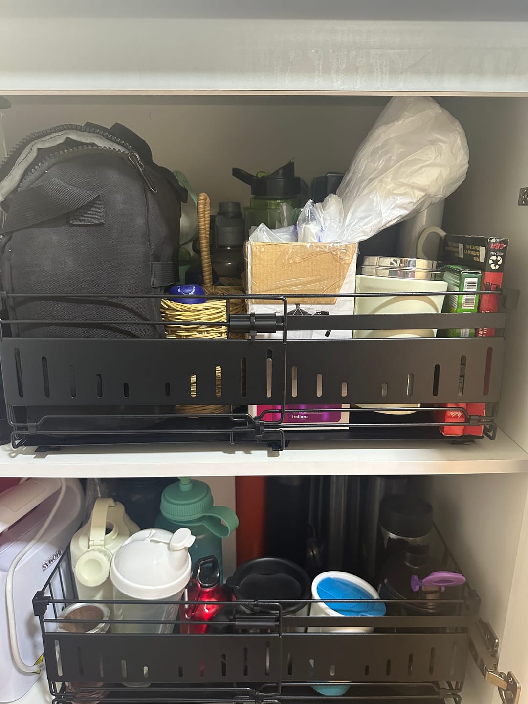 Customer photo review of Set 2 Estantes Organizador Extraible Cajon Desplegable con Riel Adhesivo