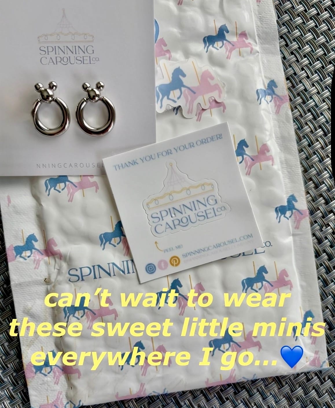 Customer photo review of Mini Leader of the Club Earrings