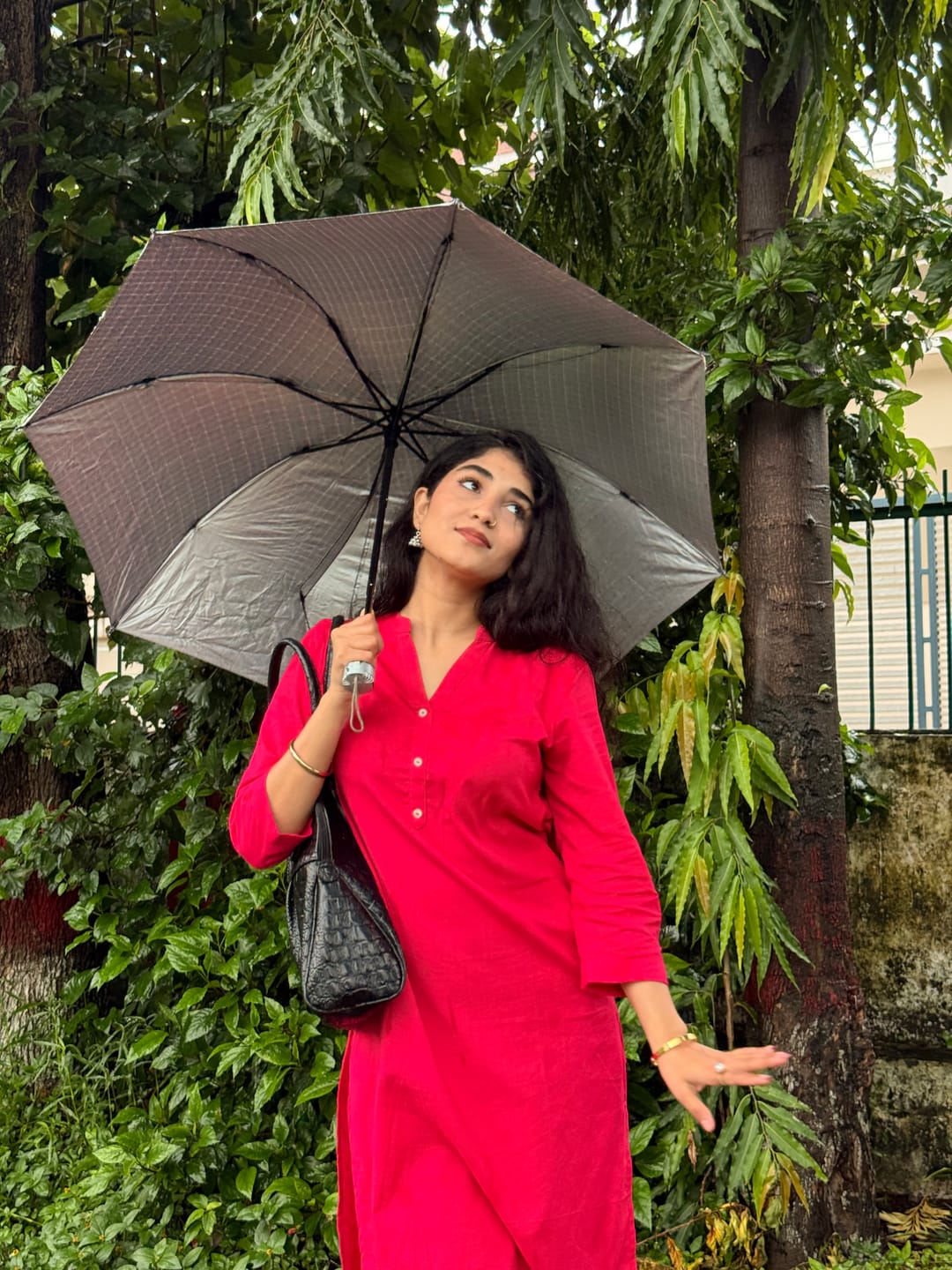 Customer photo review of Women Hot Pink Airy Linen Long Kurta