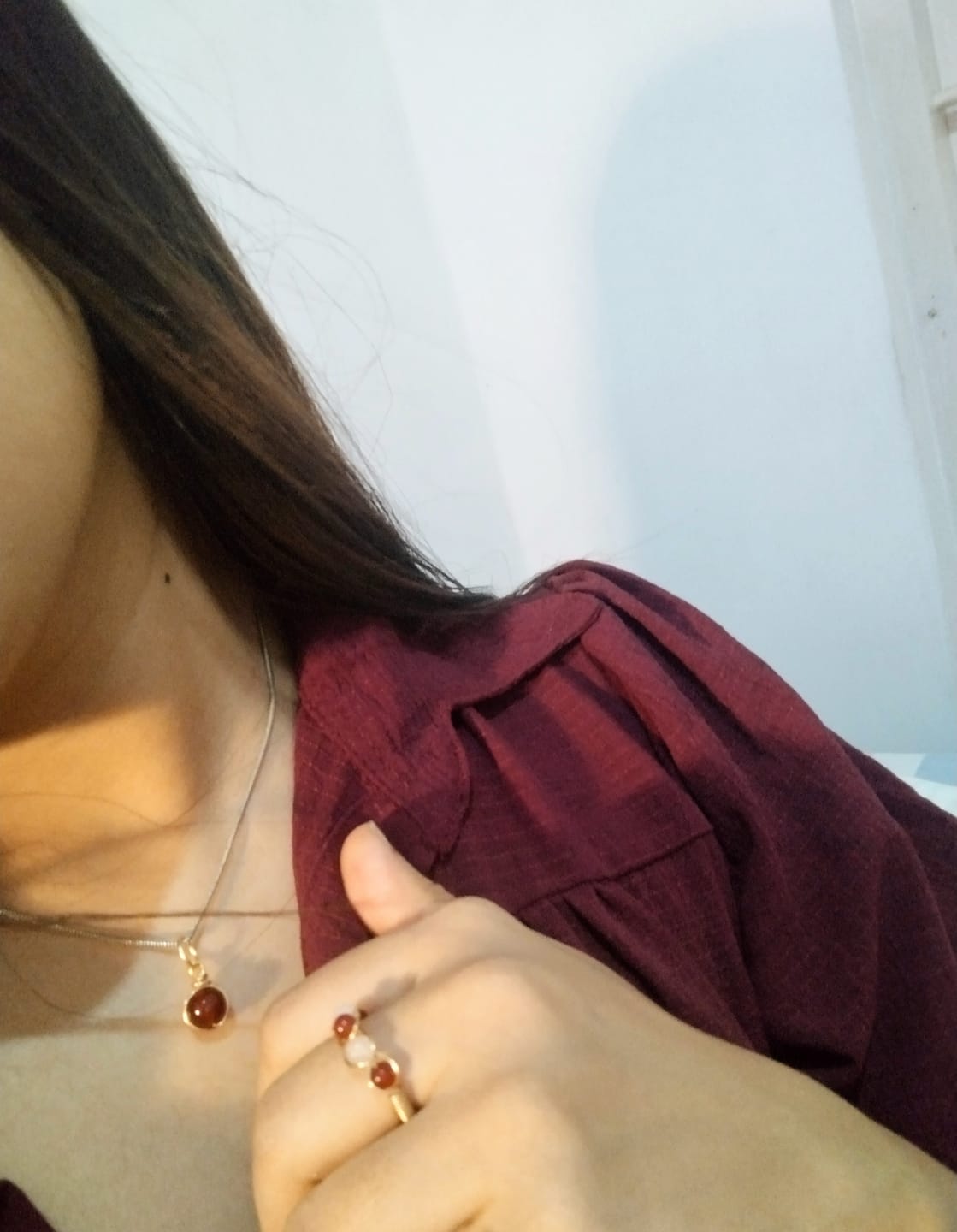 Customer photo review of Love Duo Braided Ring | Rose Quartz & Carnelian