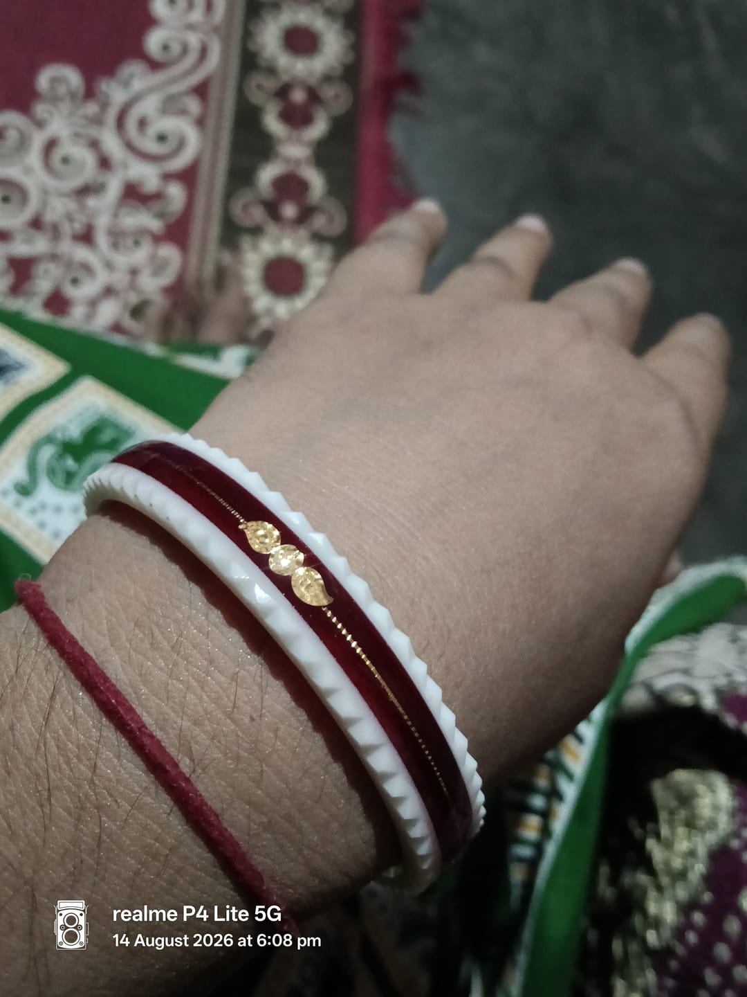 Customer photo review of Red – “Crimson Charm Women’s Bangle” (Pack of 1 Pair) (2 pis)