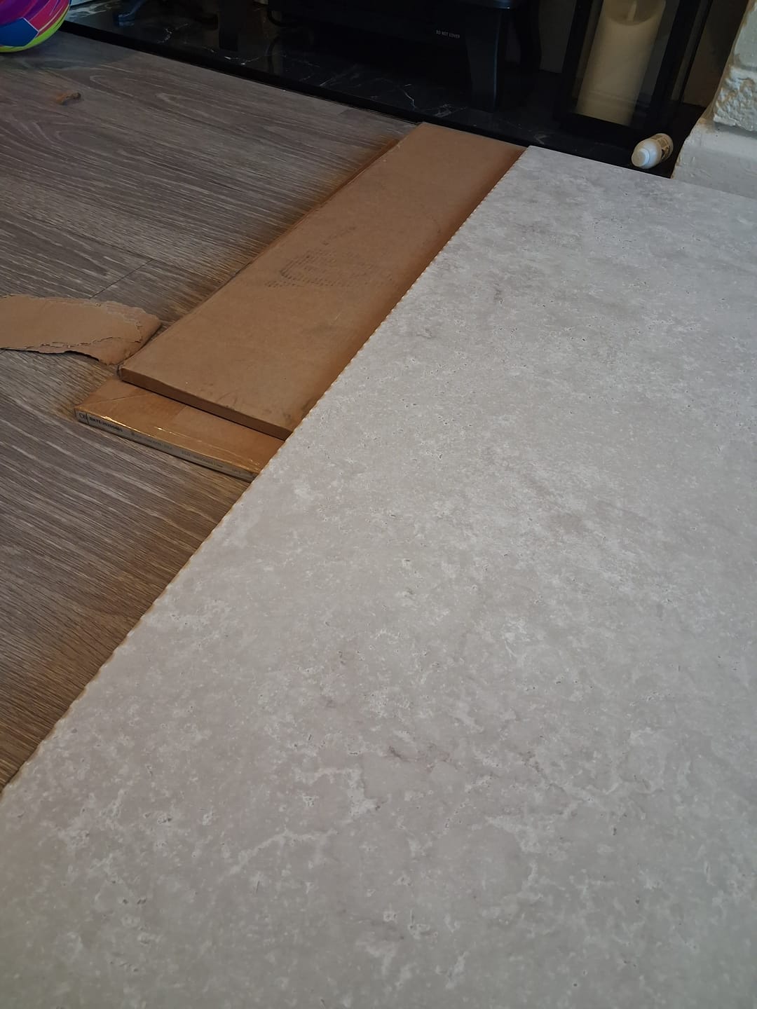 Customer photo review of Premium Beige Concrete Matt Shower Wall Panel - 1M x 2.4M