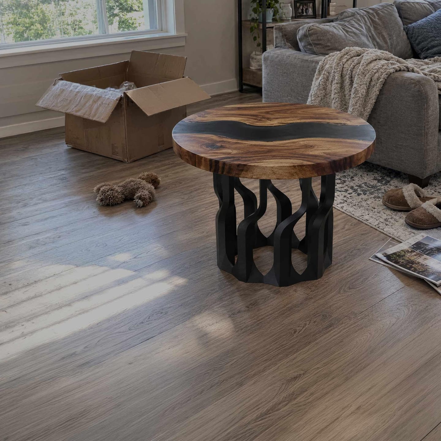 Customer photo review of Coffee Table 23" Round Handcrafted Design for Living Room - 107 Diadem