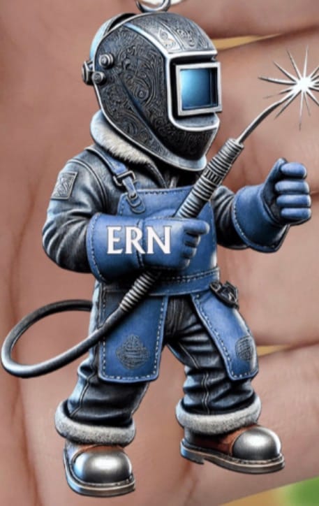Customer photo review of Personalized Welder Custom Name Keychain