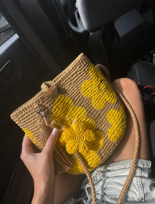 Customer photo review of Bolso de Ganchillo Hecho a Mano