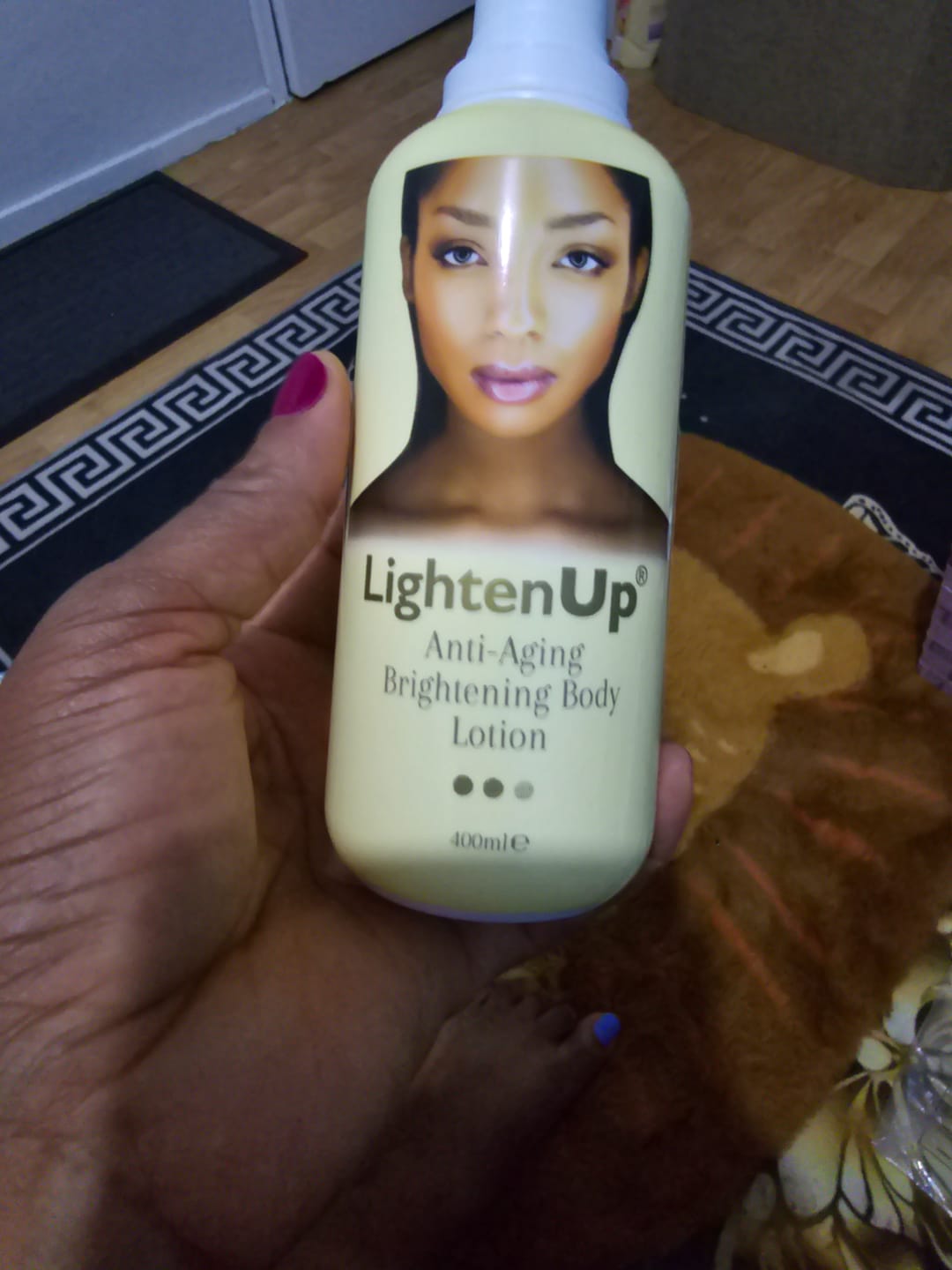 Customer photo review of LightenUp Anti-Aging Brightening Body Lotion 400ml