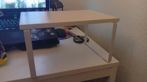 Customer photo review of Monitor Stand Riser with Storage Shelf