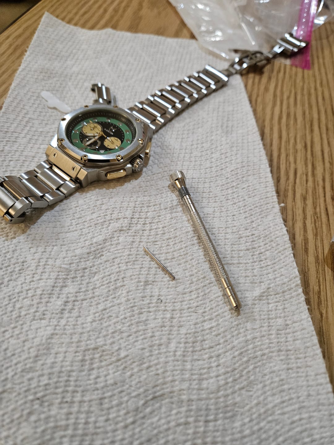 Customer photo review of AM1055SS - AMBASSADOR SILVER / DOOM GREEN WATCH