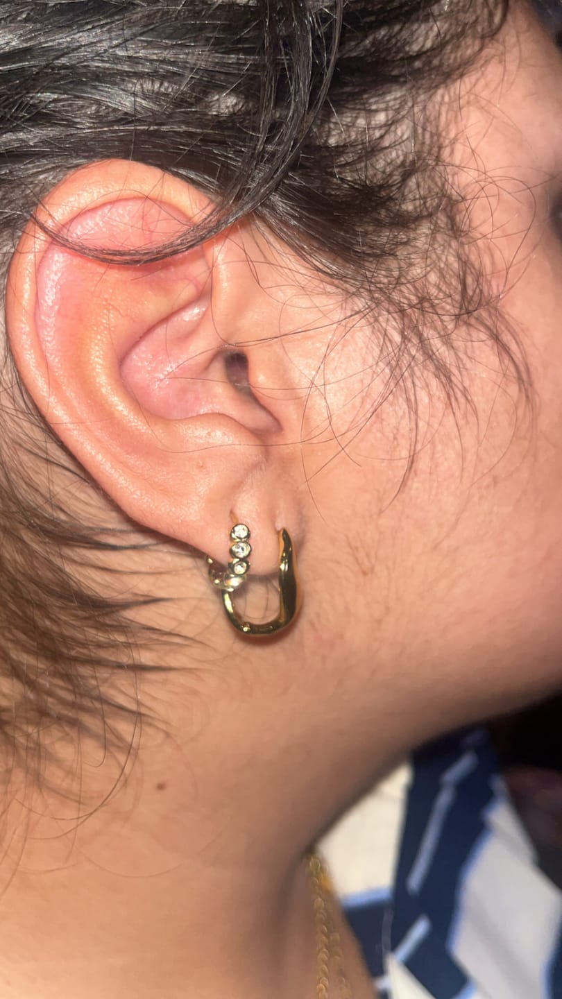 Customer photo review of Tennis Hoop Earrings