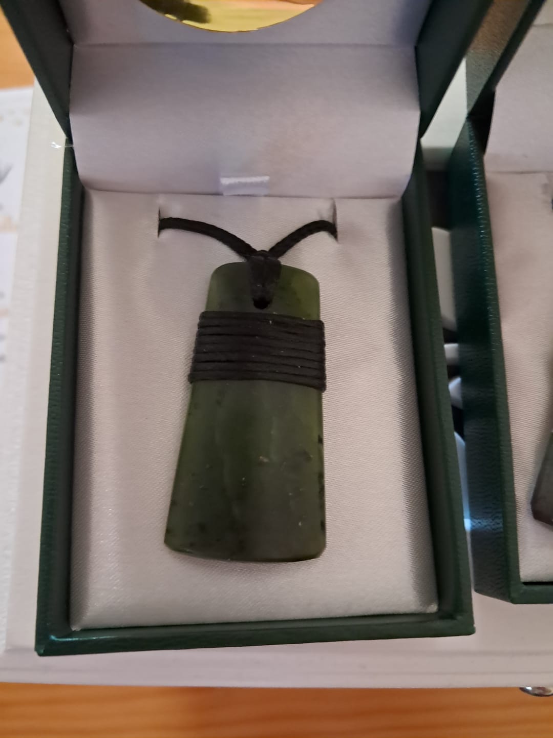 Customer photo review of 4.5cm Genuine Ngai Tahu Greenstone Toki Necklace