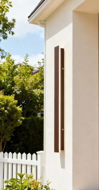 Customer photo review of Raymo Outdoor Wall Light With Linear LED Strip, Black IP65