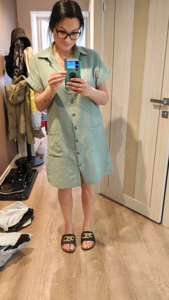 Customer photo review of Robe Chemise Fluide à Boutons