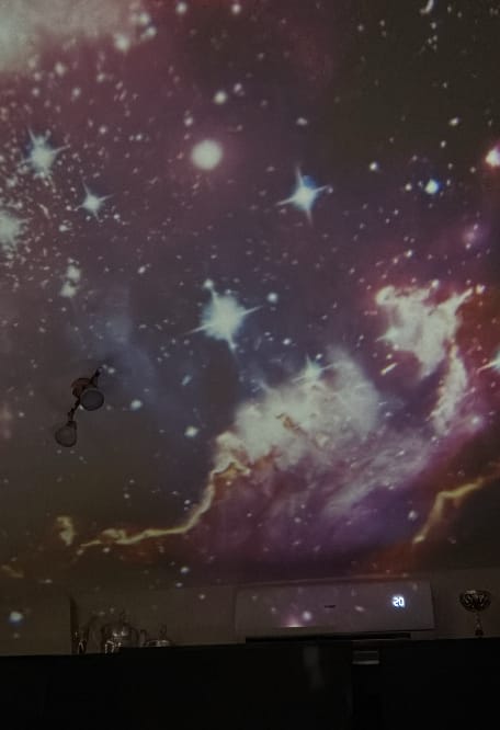 Customer photo review of Rocket Astronaut Galaxy Projector